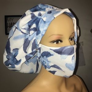 Scrub cap set with face mask